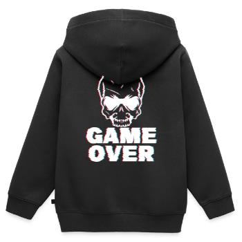 Game Over Glitch - Kinder Premium Organic Zip Hoodie - Schwarz - Hinten - AI Model Kid Male (0cm)