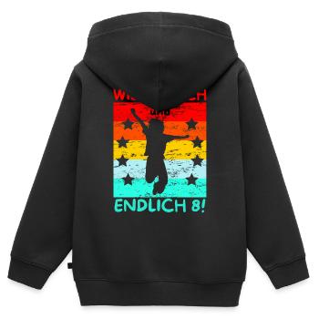 wild frech und endlich 8 - Kinder Premium Organic Zip Hoodie - Schwarz - Hinten - AI Model Kid Male (0cm)