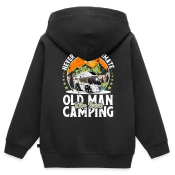 Camping Camper Campen - Kinder Premium Organic Zip Hoodie - Schwarz - Hinten - AI Model Kid Male (0cm)