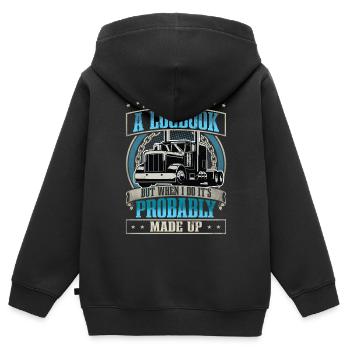 LKW Fahrer - Kinder Premium Organic Zip Hoodie - Schwarz - Hinten - AI Model Kid Male (0cm)