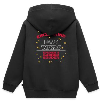 Einzelkind Das Wars Episode 2 Großer Bruder Vektor - Kinder Premium Organic Zip Hoodie - Schwarz - Hinten - AI Model Kid Male (0cm)