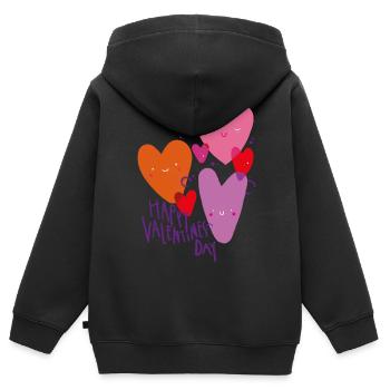 Love black - Kids Premium Organic Zip-up Hoodie - black - Back - AI Model Kid Male (0cm)