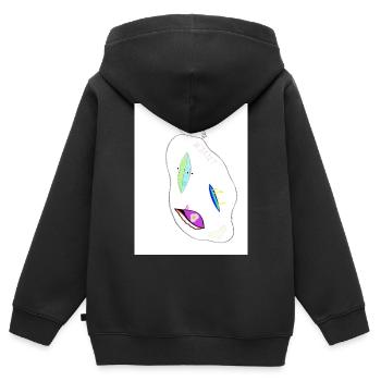 monster with piercings - Kinder Premium Organic Zip Hoodie - Schwarz - Hinten - AI Model Kid Male (0cm)