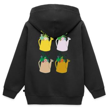 Gießkanne 4 - Kinder Premium Organic Zip Hoodie - Schwarz - Hinten - AI Model Kid Male (0cm)
