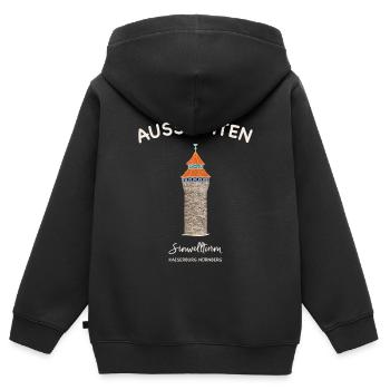 Nürnberg Kaiserburg Sinwellturm, Schöne Aussichten - Kinder Premium Organic Zip Hoodie - Schwarz - Hinten - AI Model Kid Male (0cm)