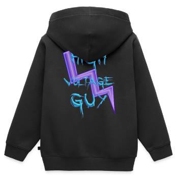 High Voltage Boy - Kids Premium Organic Zip-up Hoodie - black - Back - AI Model Kid Male (0cm)