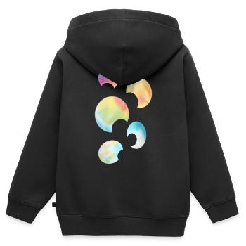 Eve Nord Pastell Design - Kinder Premium Organic Zip Hoodie - Schwarz - Hinten - AI Model Kid Male (0cm)