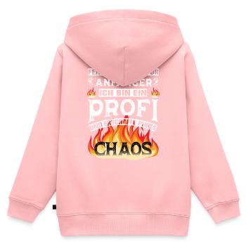 Arbeit Büro Lustiger Spruch Profi - Kinder Premium Organic Zip Hoodie - Rosa - Hinten - AI Model Kid Female (0cm)