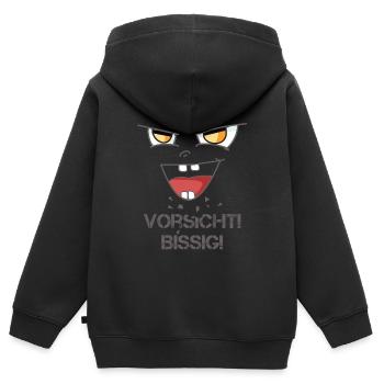 Vorsicht bissig Baby - Kinder Premium Organic Zip Hoodie - Schwarz - Hinten - AI Model Kid Male (0cm)