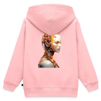 Portrait of a female android - Kids Premium Organic Zip-up Hoodie - rose - Back - AI Model Kid Female (0cm)