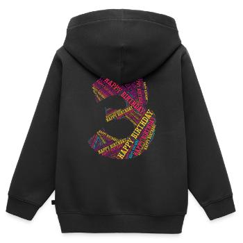 happy birthday t-shirt three years Geburtstag - Kids Premium Organic Zip-up Hoodie - black - Back - AI Model Kid Male (0cm)