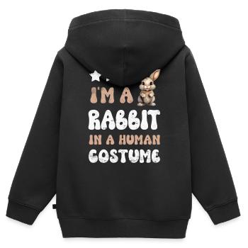 Rabbit Rabbit - Kids Premium Organic Zip-up Hoodie - black - Back - AI Model Kid Male (0cm)