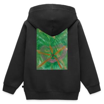 Erzengel Raphael Heilerengel - Kinder Premium Organic Zip Hoodie - Schwarz - Hinten - AI Model Kid Male (0cm)