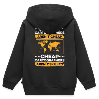 Kartografie Design - Kinder Premium Organic Zip Hoodie - Schwarz - Hinten - AI Model Kid Male (0cm)