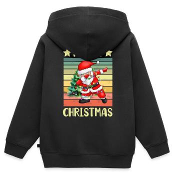 Dabbing Santa Claus Weihnachtsmann - Sweat Premium à capuche zippé enfant bio - noir - Dos - AI Model Kid Male (0cm)