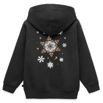 xmas Sterne Weihnachten Muster Schnee Winter icon - Kinder Premium Organic Zip Hoodie - Schwarz - Hinten - AI Model Kid Male (0cm)