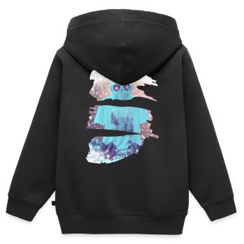Es schneit - Kinder Premium Organic Zip Hoodie - Schwarz - Hinten - AI Model Kid Male (0cm)