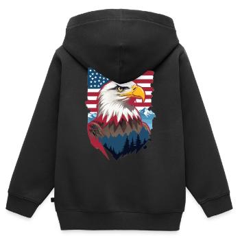 Weißkopfseeadler - Kinder Premium Organic Zip Hoodie - Schwarz - Hinten - AI Model Kid Male (0cm)