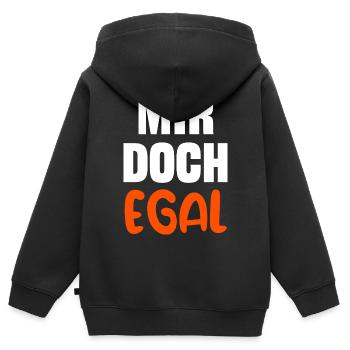 Ist Mir Egal Statement Haltung Relax - Kinder Premium Organic Zip Hoodie - Schwarz - Hinten - AI Model Kid Male (0cm)