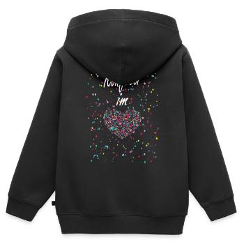 Konfetti im Herzen Fasching Karneval Konfetti Kost - Kinder Premium Organic Zip Hoodie - Schwarz - Hinten - AI Model Kid Male (0cm)