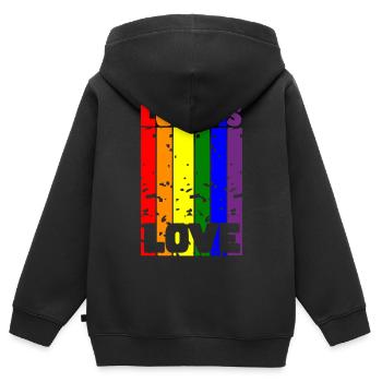 Liebe ist Liebe: Feiere Stolz und Einheit - Kinder Premium Organic Zip Hoodie - Schwarz - Hinten - AI Model Kid Male (0cm)