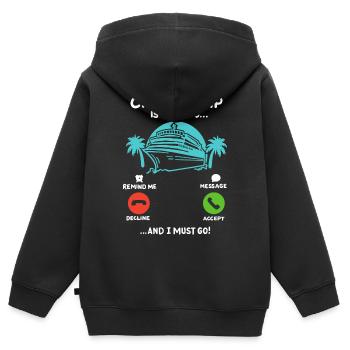 Kreuzfahrt Sommerurlaub - Kinder Premium Organic Zip Hoodie - Schwarz - Hinten - AI Model Kid Male (0cm)