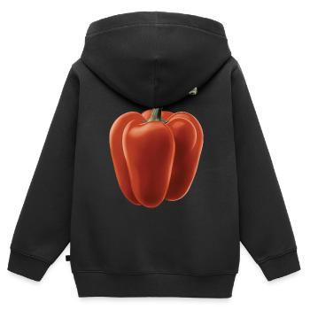 Paprika Geschenk - Kinder Premium Organic Zip Hoodie - Schwarz - Hinten - AI Model Kid Male (0cm)