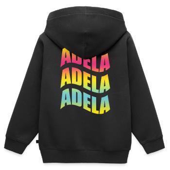 Adela t-shirt effet vague t-shirt effet vague - Sweat Premium à capuche zippé enfant bio - noir - Dos - AI Model Kid Male (0cm)