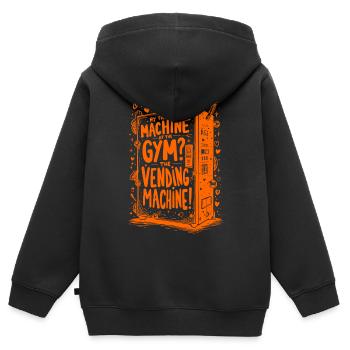 MEIN LIEBLINGSAUTOMAT IM FITNESSSTUDIO DER VERKAUFSAUTOMAT - Kinder Premium Organic Zip Hoodie - Schwarz - Hinten - AI Model Kid Male (0cm)