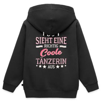 So sieht eine richtig coole Tänzerin aus - Kinder Premium Organic Zip Hoodie - Schwarz - Hinten - AI Model Kid Male (0cm)