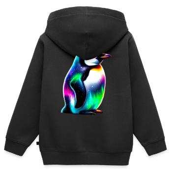 Pingouin - Sweat Premium à capuche zippé enfant bio - noir - Dos - AI Model Kid Male (0cm)