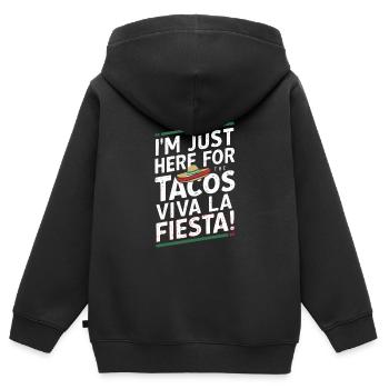 Viva la Fiesta - Sweat Premium à capuche zippé enfant bio - noir - Dos - AI Model Kid Male (0cm)