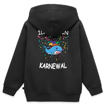 Ich bin ein Karnewal Karneval 5. Jahreszeit Narren - Kinder Premium Organic Zip Hoodie - Schwarz - Hinten - AI Model Kid Male (0cm)
