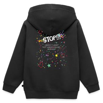 Kölle Fasching Karneval Konfetti Kostüm - Kinder Premium Organic Zip Hoodie - Schwarz - Hinten - AI Model Kid Male (0cm)