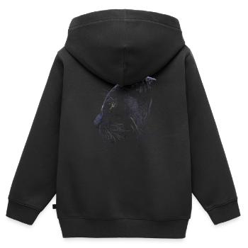 Panthère - Sweat Premium à capuche zippé enfant bio - noir - Dos - AI Model Kid Male (0cm)