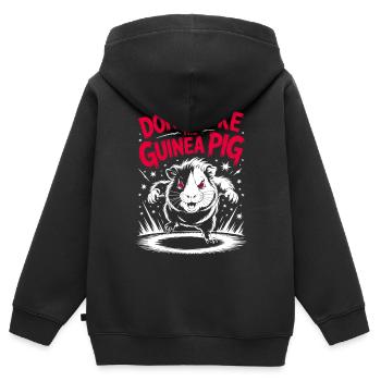 Bissiges Meerschweinchen mit lustigem Spruch - Kinder Premium Organic Zip Hoodie - Schwarz - Hinten - AI Model Kid Male (0cm)