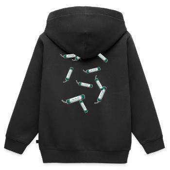 Pyro Böller - Kinder Premium Organic Zip Hoodie - Schwarz - Hinten - AI Model Kid Male (0cm)