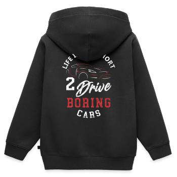 Sportwagen Humorvolle Phrase - Kinder Premium Organic Zip Hoodie - Schwarz - Hinten - AI Model Kid Male (0cm)