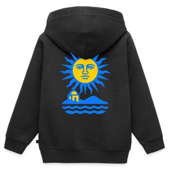 Greece Sun Art - Kids Premium Organic Zip-up Hoodie - black - Back - AI Model Kid Male (0cm)