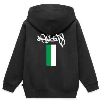 Das authentische nigerianische Lagos Souvenir - Kinder Premium Organic Zip Hoodie - Schwarz - Hinten - AI Model Kid Male (0cm)