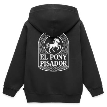 El Pony Pisador - Kinder Premium Organic Zip Hoodie - Schwarz - Hinten - AI Model Kid Male (0cm)