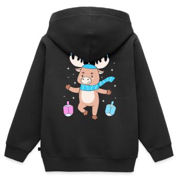Hanukkah Chanukkah Hanukah - Kinder Premium Organic Zip Hoodie - Schwarz - Hinten - AI Model Kid Male (0cm)