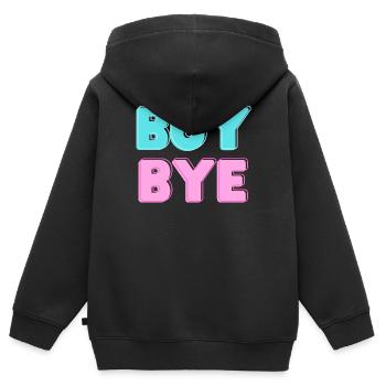 boy bye - Kids Premium Organic Zip-up Hoodie - black - Back - AI Model Kid Male (0cm)