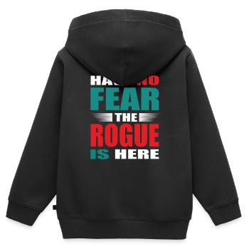 Have no Fear the Schurke is here Outfit - Kinder Premium Organic Zip Hoodie - Schwarz - Hinten - AI Model Kid Male (0cm)