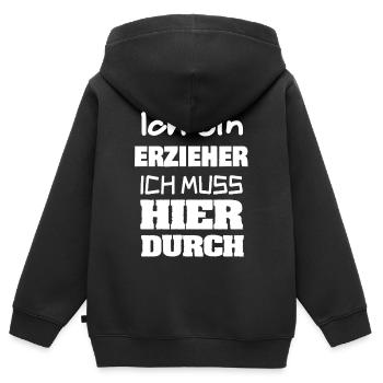 Educator - Kids Premium Organic Zip-up Hoodie - black - Back - AI Model Kid Male (0cm)