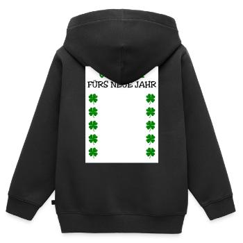 New Year's Resolutions New Year's Eve New Year Shamrocks - Kids Premium Organic Zip-up Hoodie - black - Back - AI Model Kid Male (0cm)