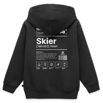 Skifahrer-Lebensstil - Kinder Premium Organic Zip Hoodie - Schwarz - Hinten - AI Model Kid Male (0cm)