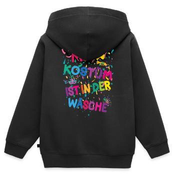 Karneval Kostüm Mein Kostüm ist in der Wäsche - Kinder Premium Organic Zip Hoodie - Schwarz - Hinten - AI Model Kid Male (0cm)
