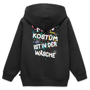 Karneval Kostüm Mein Kostüm ist in der Wäsche - Kinder Premium Organic Zip Hoodie - Schwarz - Hinten - AI Model Kid Male (0cm)