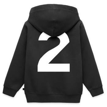 2 Deux - Sweat Premium à capuche zippé enfant bio - noir - Dos - AI Model Kid Male (0cm)